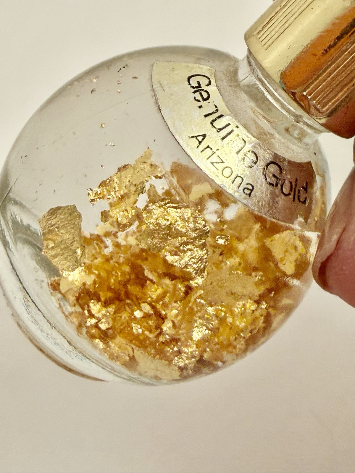 Vintage Route 66 Arizona Souvenir Genuine Gold Flakes Bottle 2.5”x1.25” 56.6gTW