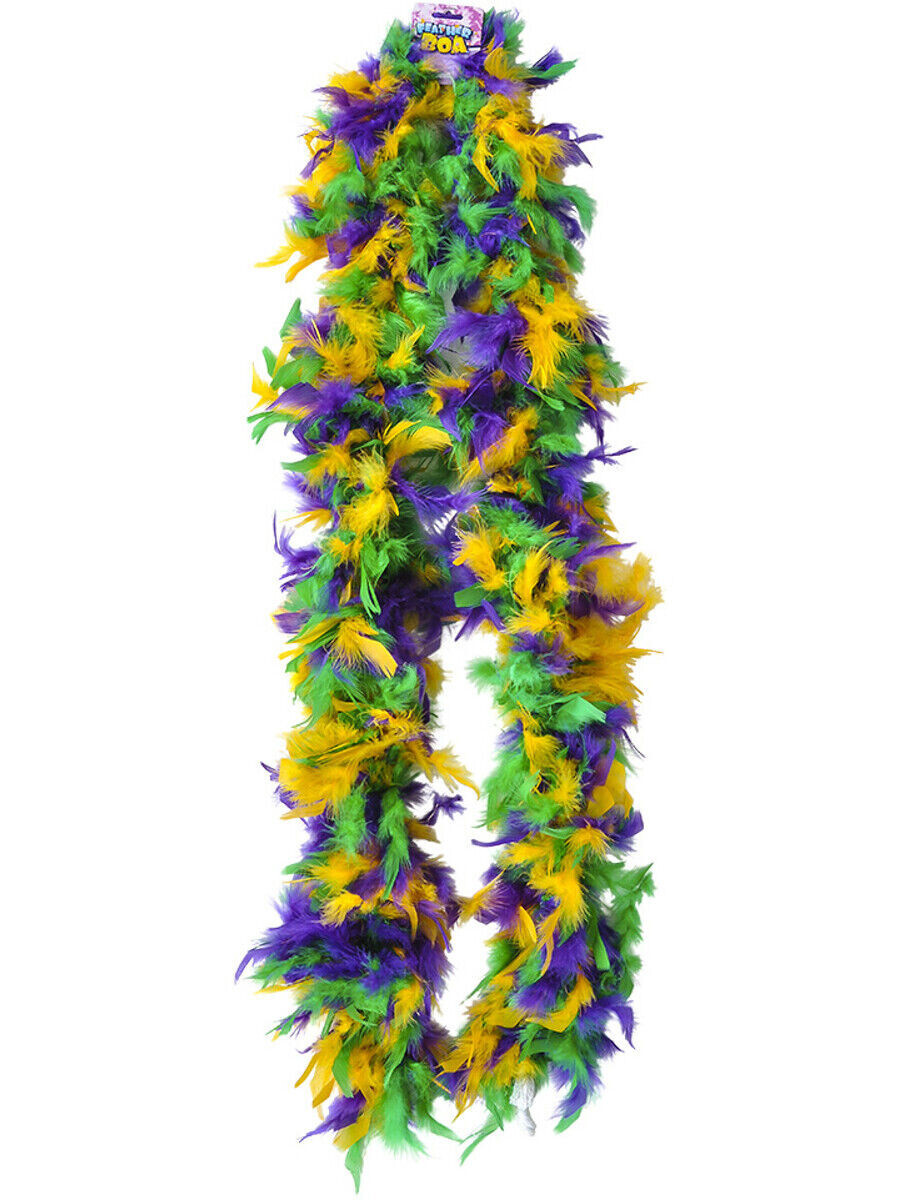 12pcs Mardi Gras Feather Boa 6 Feet Boas. Wholesale Bulk Halloween