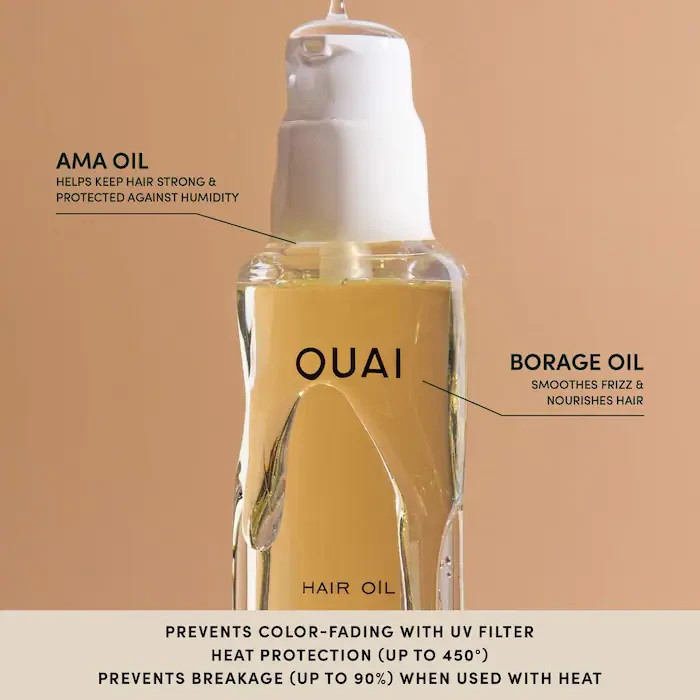 OUAI Hair Oil 1.5 oz Heat Protectant Frizz Control Shine Smoothing New Sealed