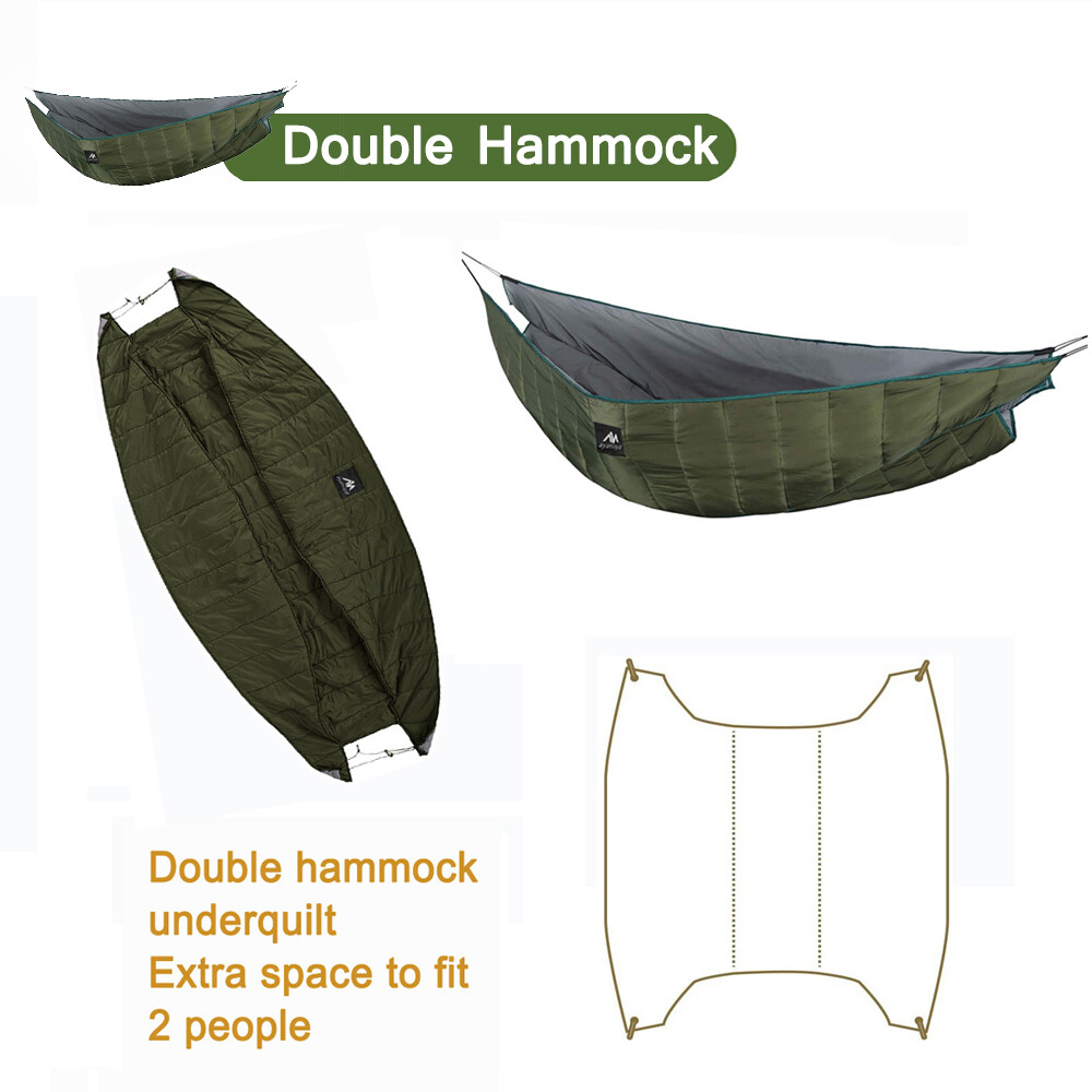 Double Hammock Underquilt Warm Outdoor Thermal Blankt Camping Hiking Backpacking