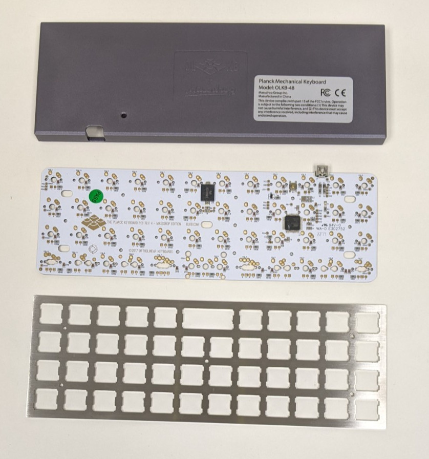 Massdrop x OLKB Planck Keyboard Kit Gunmetal Case MX Compatible Plate Beige/Blac