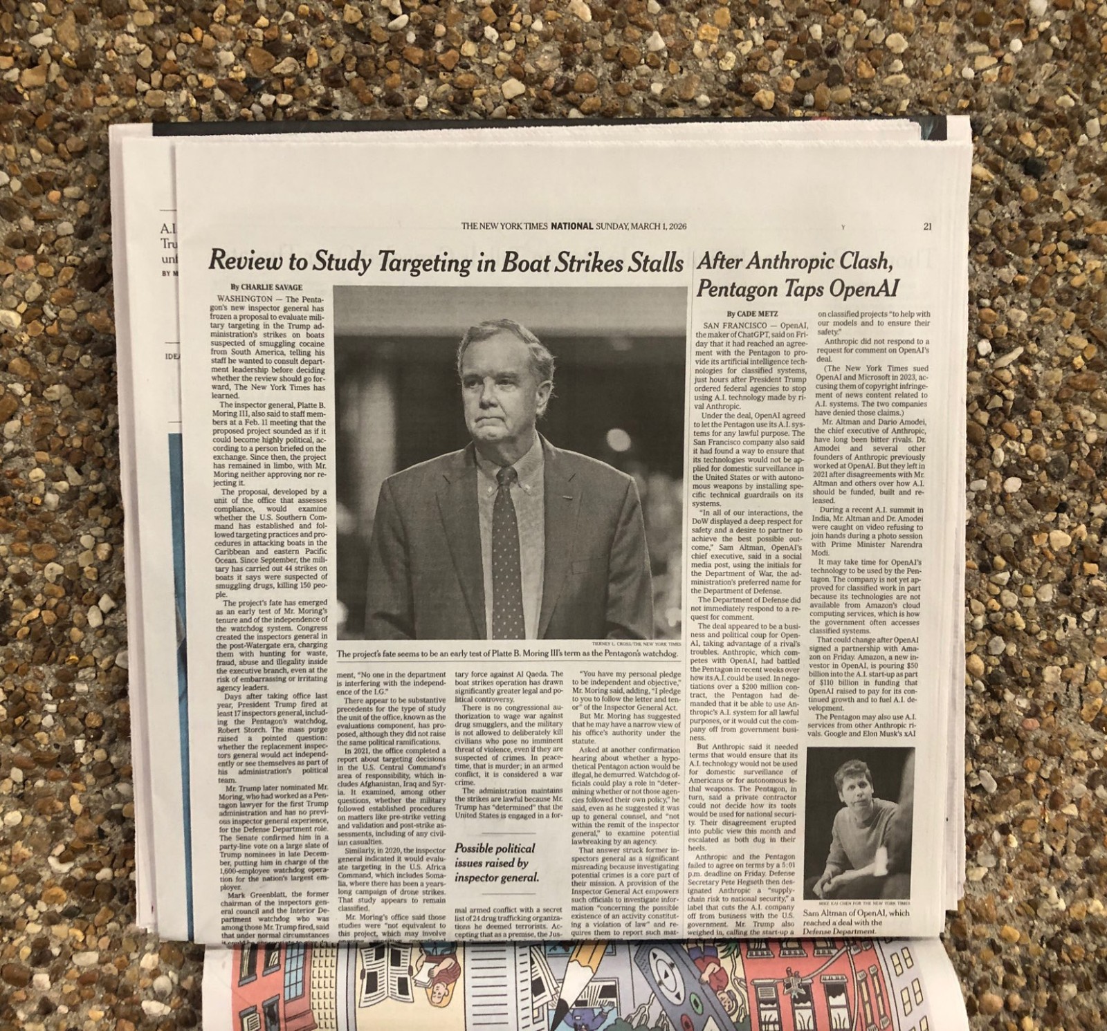 NEW YORK TIMES - SUNDAY MARCH 1, 2026 (US ATTACKS IRAN! LEADER KHAMENEI DEAD)