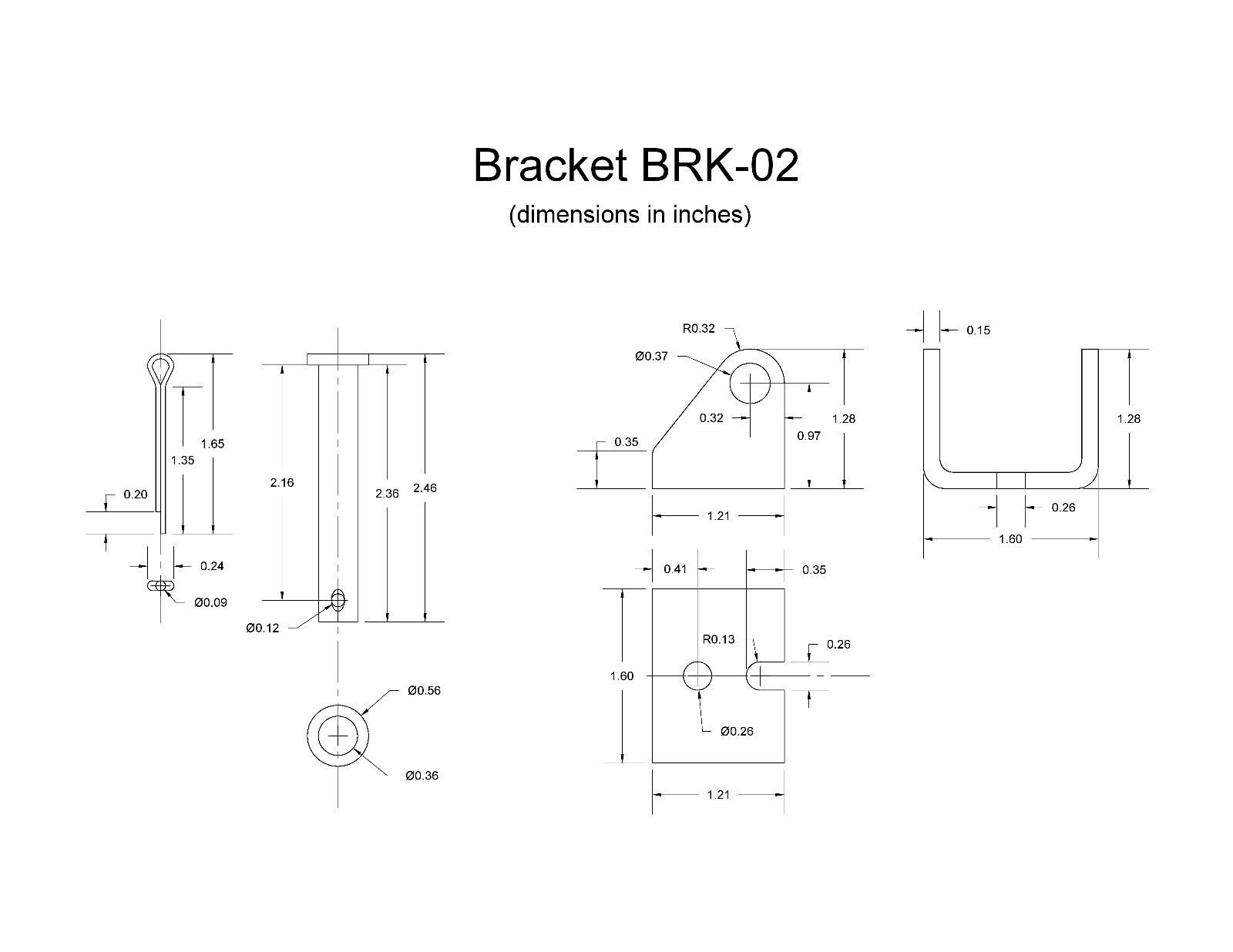 Linear Actuator - Mounting Bracket (1 pcs)