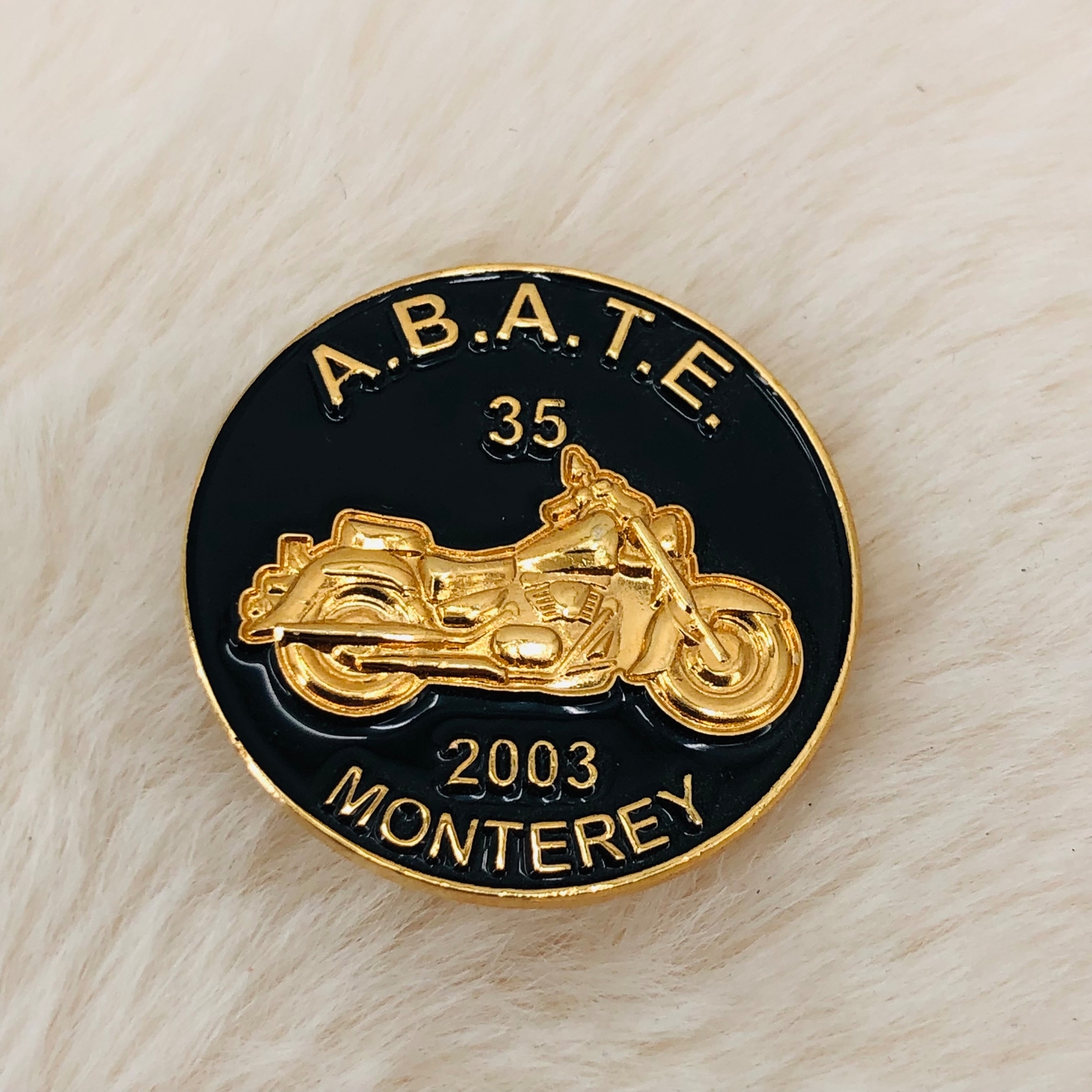 2003 ABATE Monterey Member Motorcycle Jacket Enamel Lapel Pin