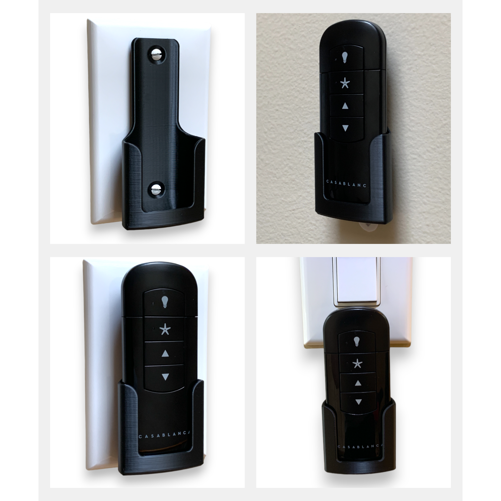 Ceiling Fan Remote Holder Wall Mount for Hunter and Casablanca Fan Remote