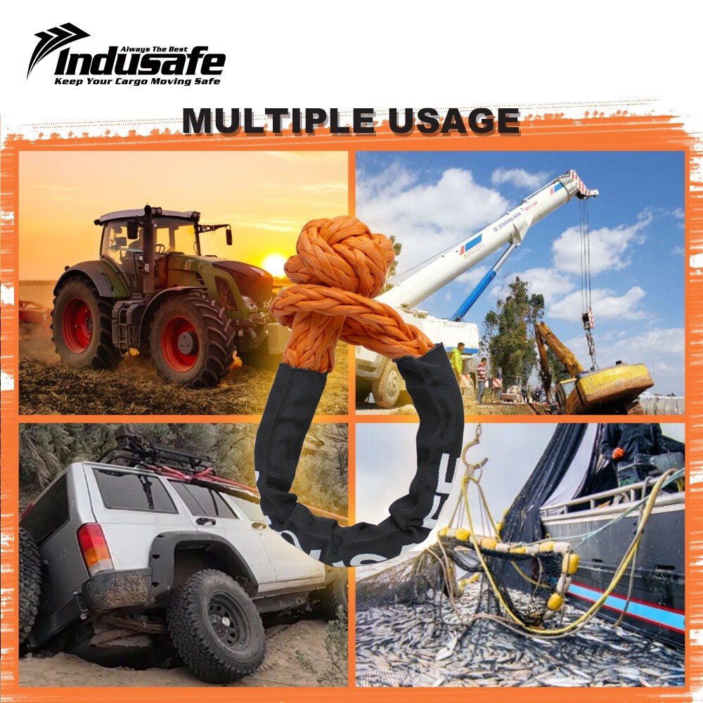 2 Pack 1/2 x 22 Inch 56,000,lbs Soft Shackle Synthetic Rope for ATV UTV 4X4