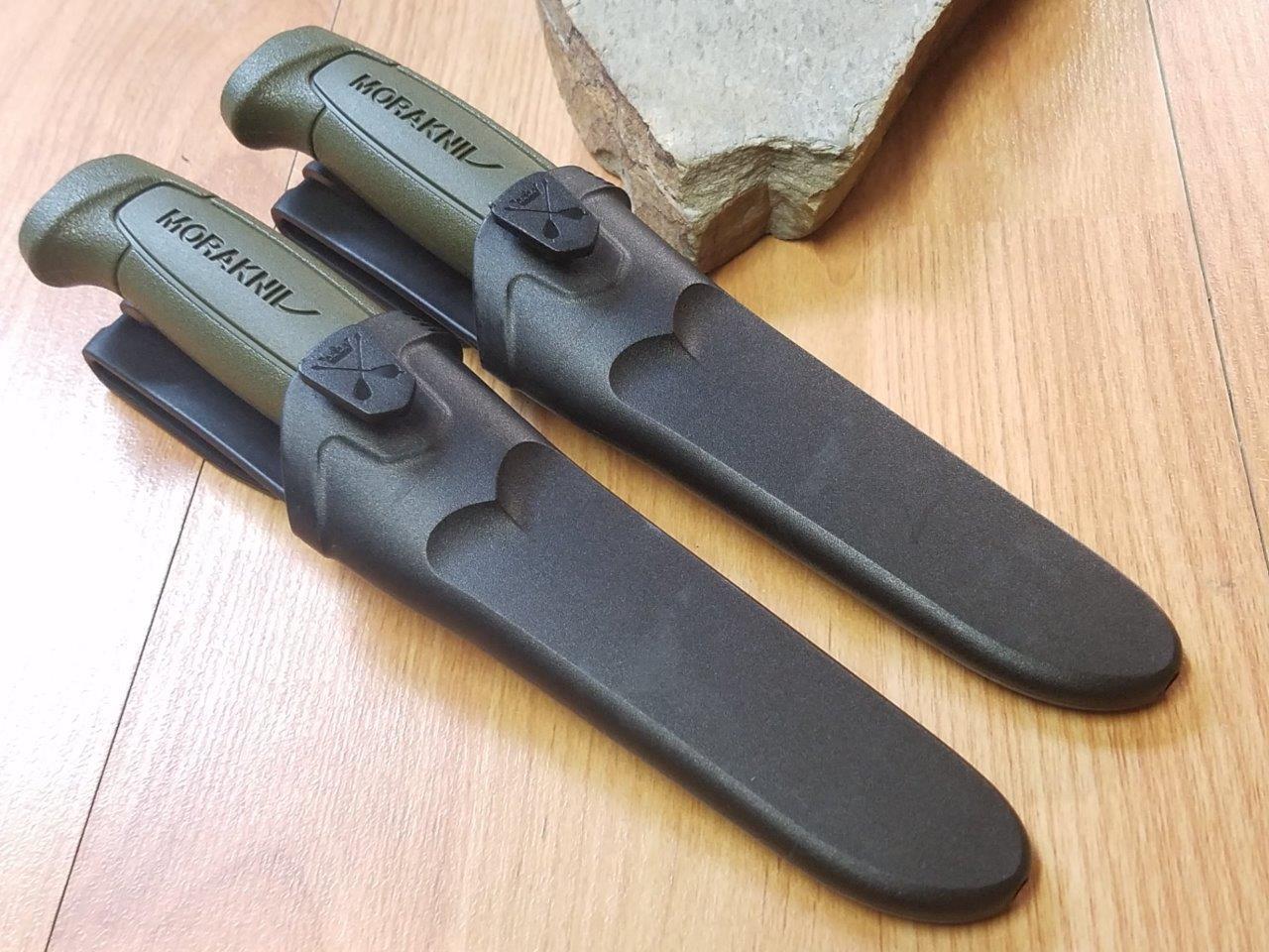 2 Pc Lot Mora Morakniv Basic 511 Carbon Steel Green Camp Survival Knife 01828