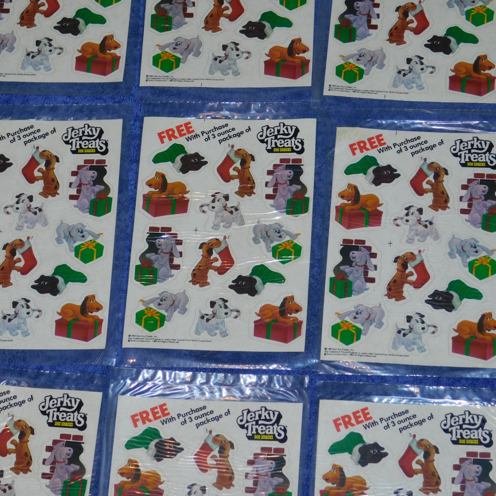 LOT OF 10 Vintage 1985 Jerky Treats Dog Snacks Pound Puppies 12 Stickers Sets