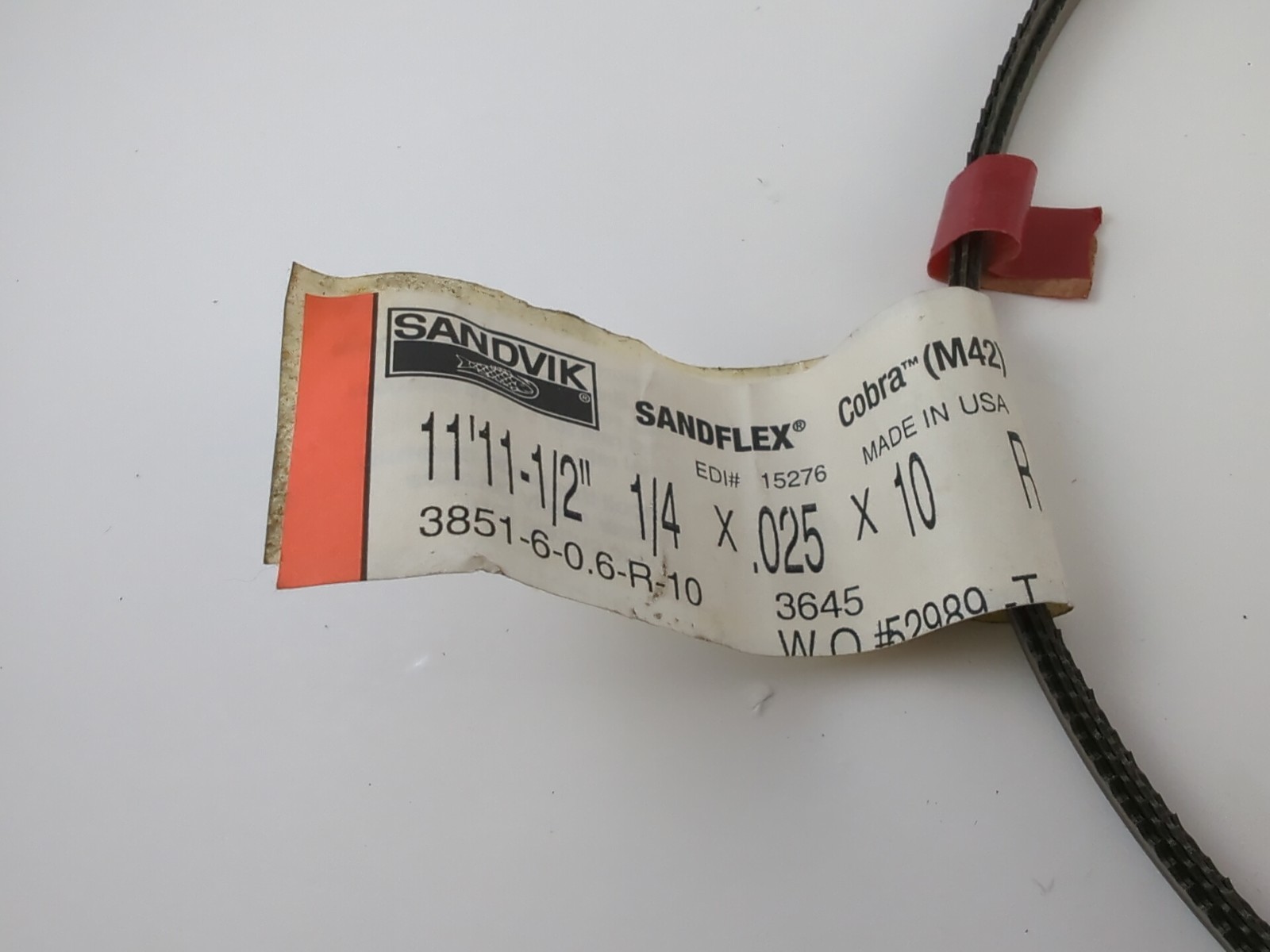 143 1/2" (11'-11 1/2") x 1/4" x .025" 10TPI Sandvik M42 Bi-metal Band Saw Blade