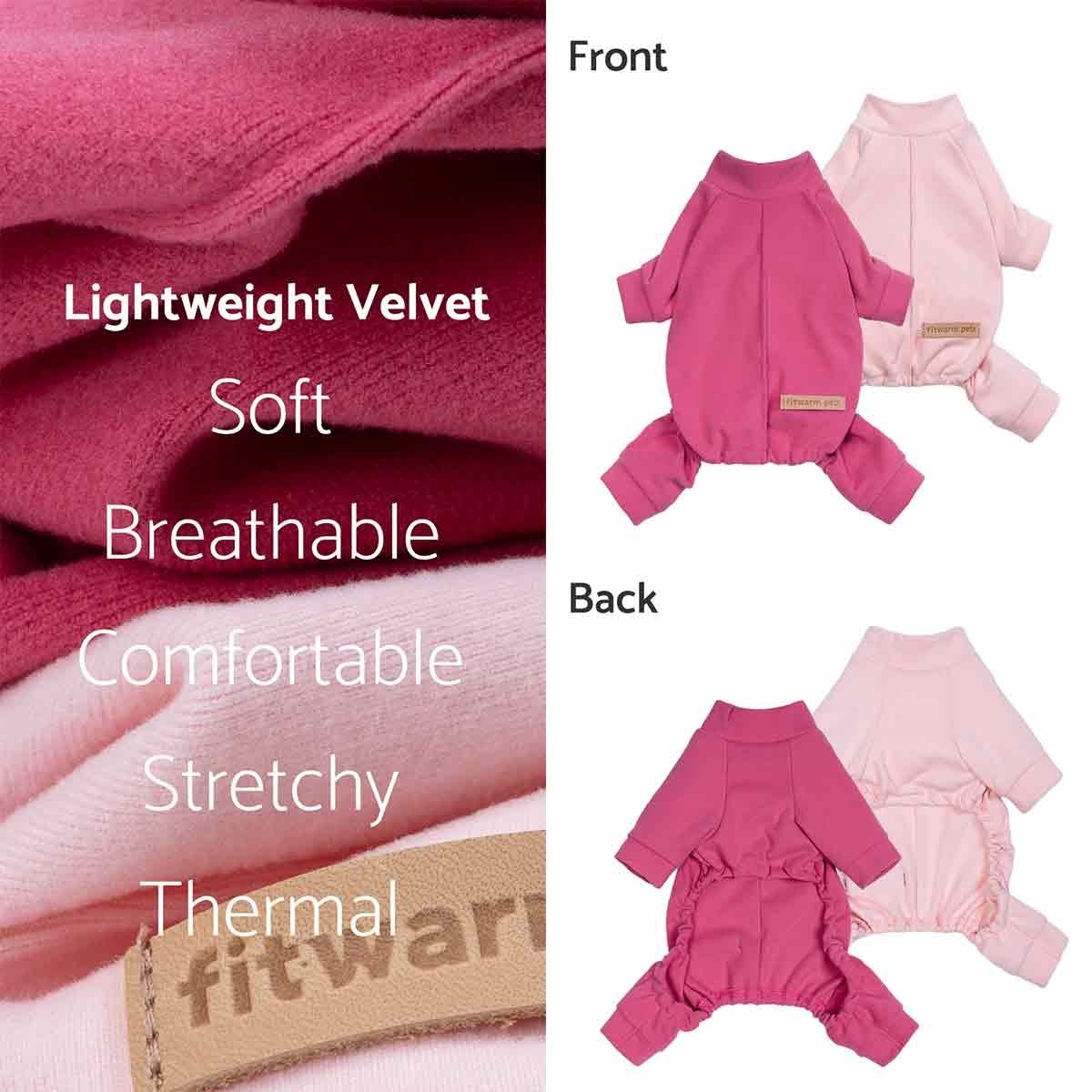 Pack of 2 FitWarm Pink Thermal Dog Pajamas Sleepwear Pink & Rose Size XS-L NEW