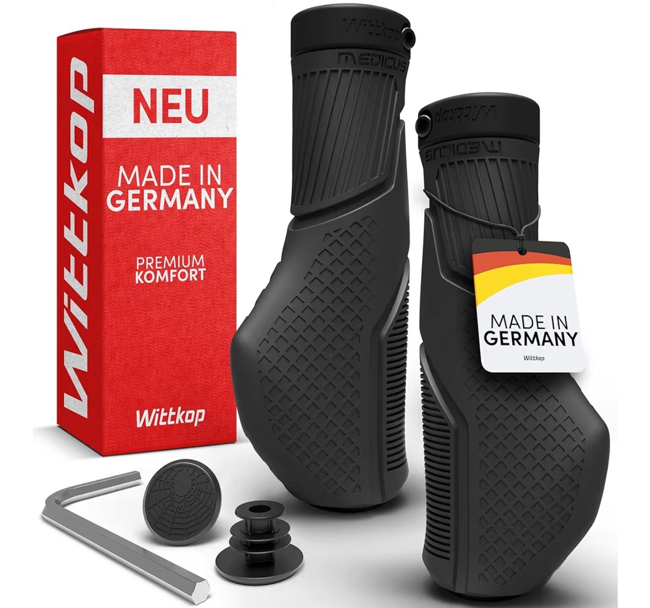 Wittkop Bike Grips With Innovative 3-Zone Design Made in Germany - Ergonomic ...