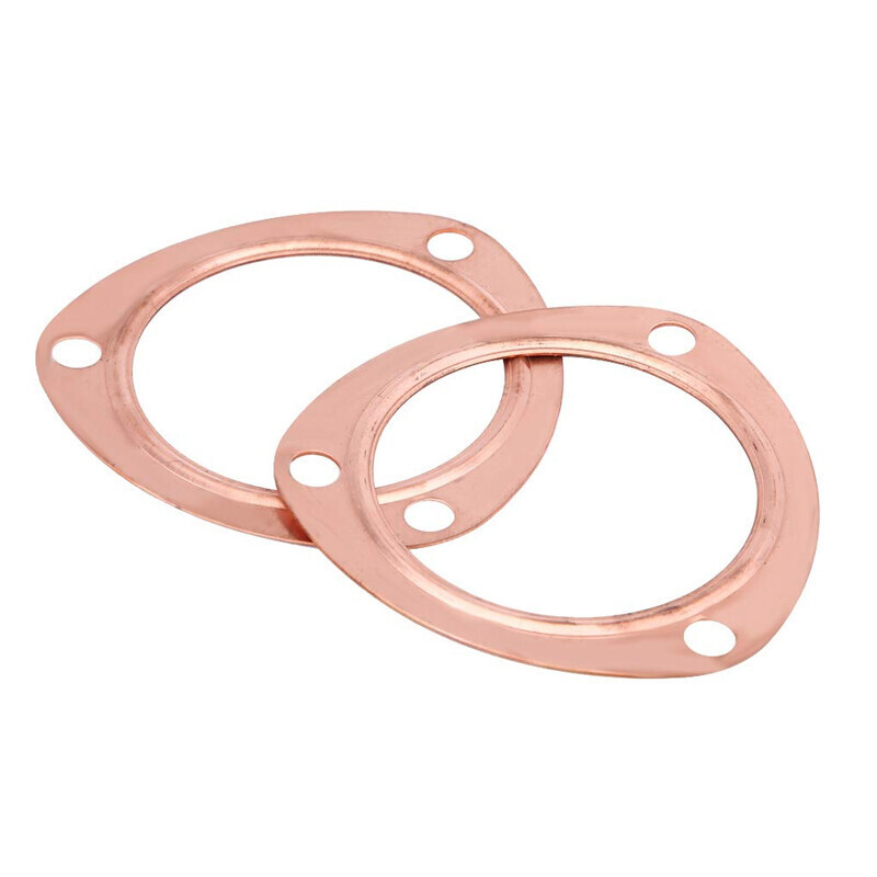 2PCS 3" Copper Header Exhaust Collector Gaskets Flanges Universal 3 Bolt