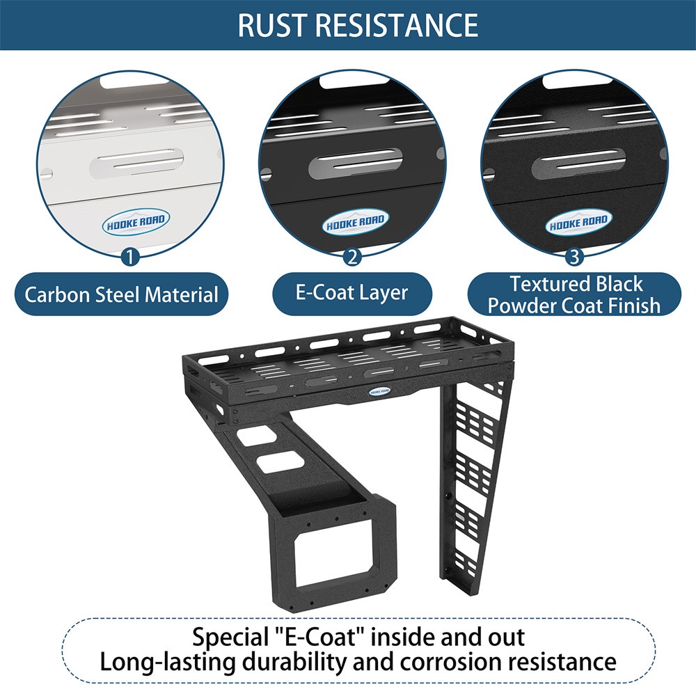 Hooke Road Tailgate Basket Rear Cargo Rack w/ Hinge for Jeep Wrangler TJ 97-06