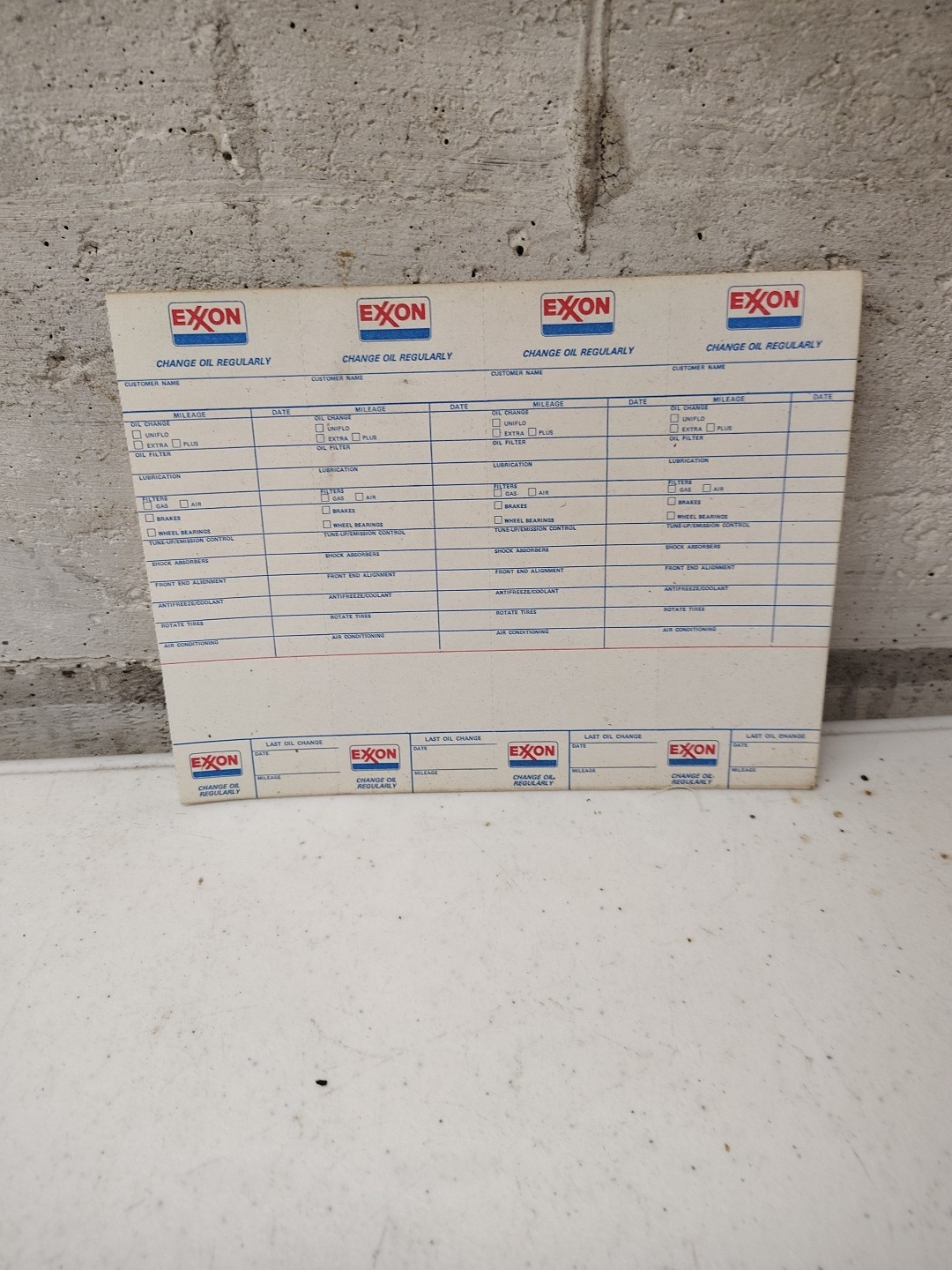 Vintage Exxon Gasoline Oil Change Reminders Lot Of 4 Uncut Sheet