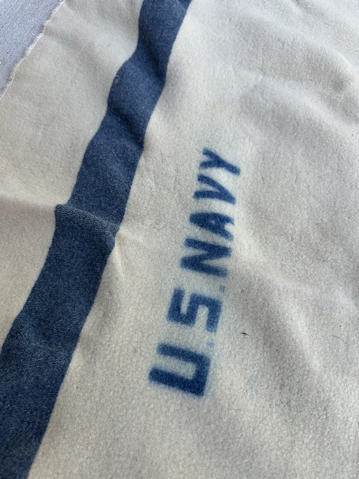 Vintage WW2 US Navy Blanket USN Wool 68x 48"/y35