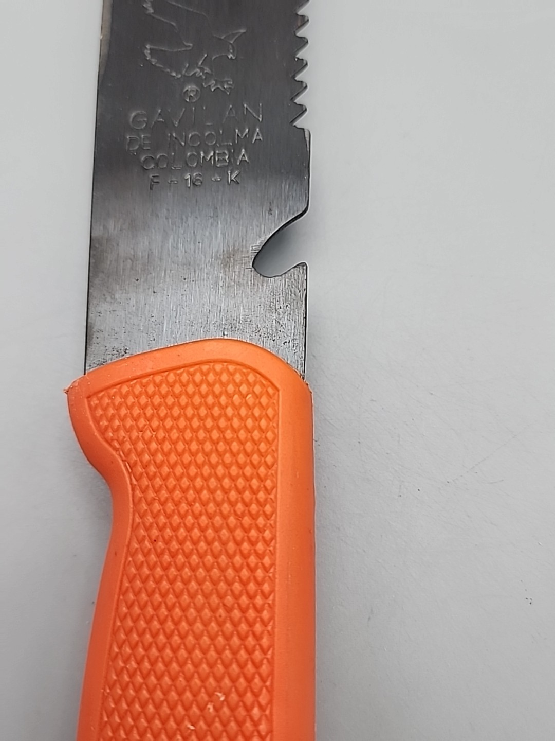 GAVILAN® DE INCOLMA 12" SURVIVAL MACHETE ORANGE HANDLE F-16-K COLOMBIA