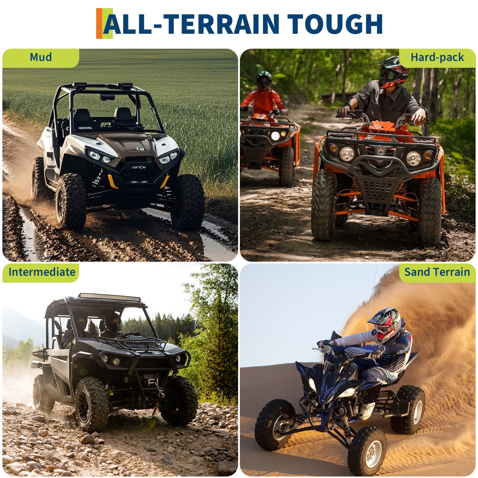 2 Pack 480-12 4.80x12 4.80-12 4.8-12 Trailer Tires with 12'' Rims, 4 Lug on 4"