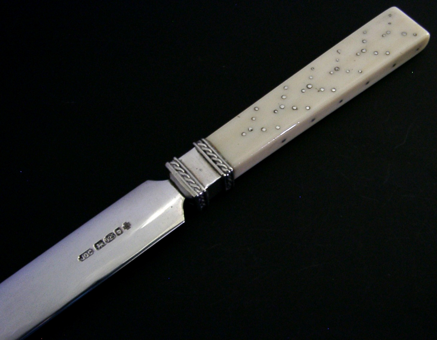 RARE SUPERB ENGLISH SOLID STERLING SILVER LETTER ENVELOPE OPENER 2000 HEAVY 110g