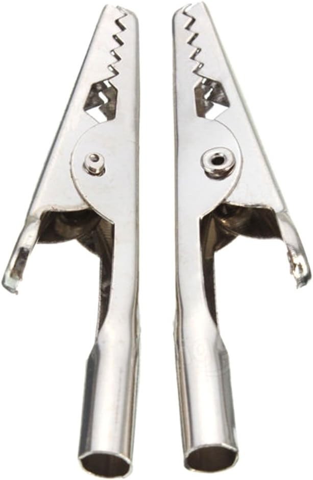10-Pack 51mm Stainless Steel Alligator Clips for Electronic Testing