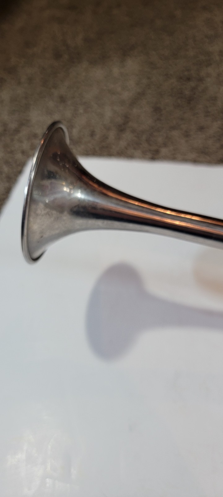 Vintage 13" Stainless Steel Single Trumpet Marine Horn 12V Made In Japan