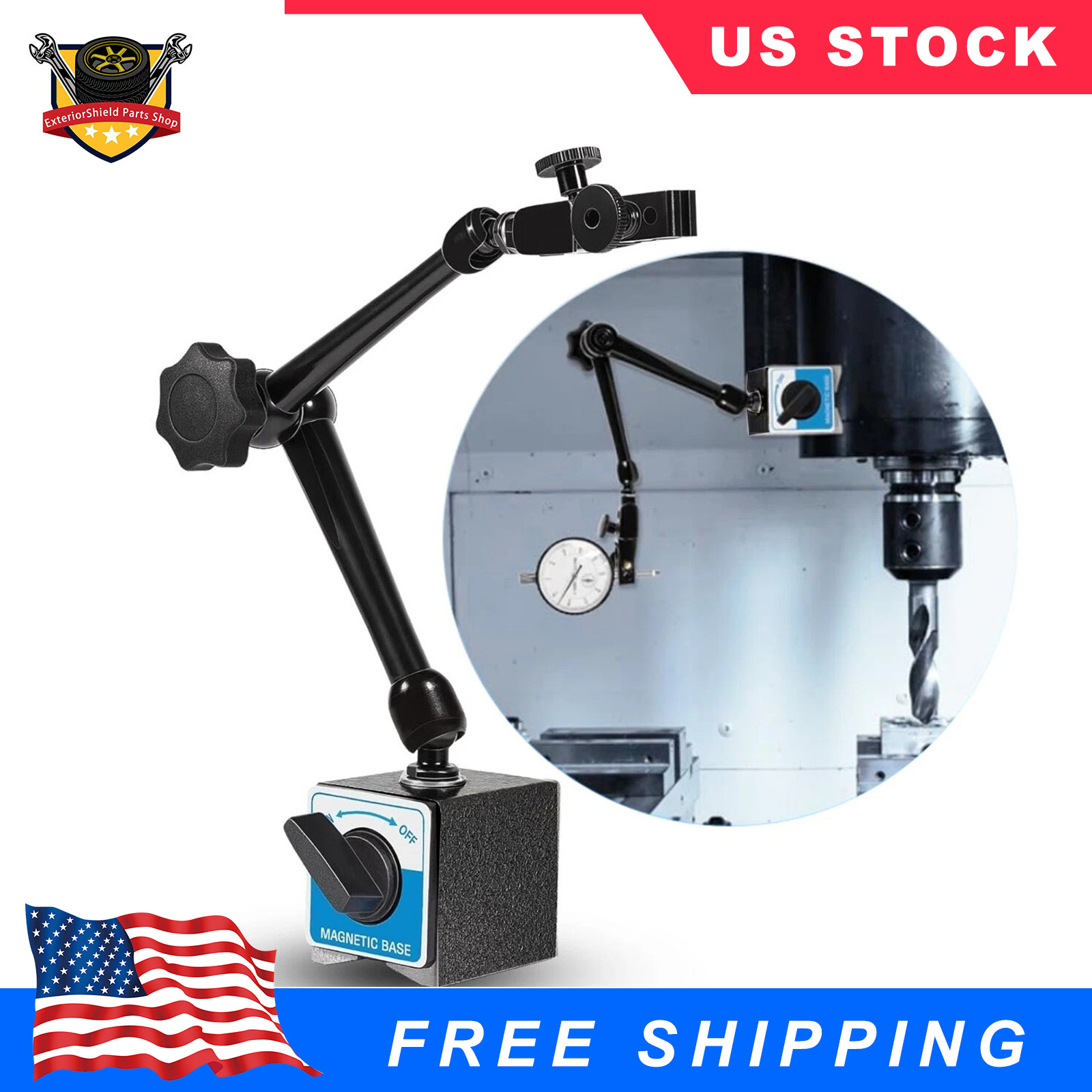 H-295 DG61003 Heavy Duty 176lb Magnetic Base for Noga Test Indicator Holder