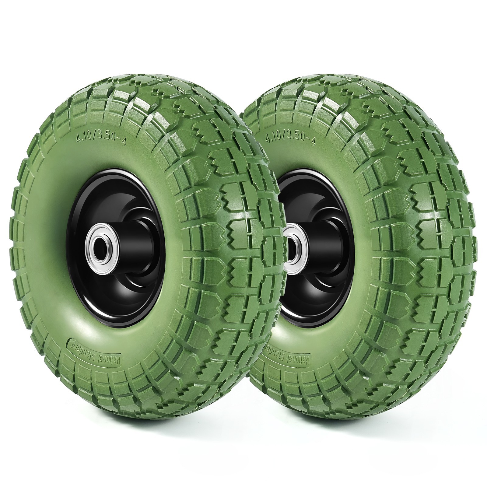 10" Solid Rubber Tire Wheels Flat Free Tires 4.10/3 Truck Trolley