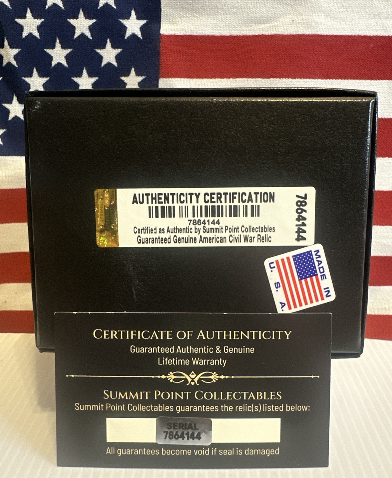 Dropped Civil War Bullet from Gettysburg in Matted COLOR Display Case with COA