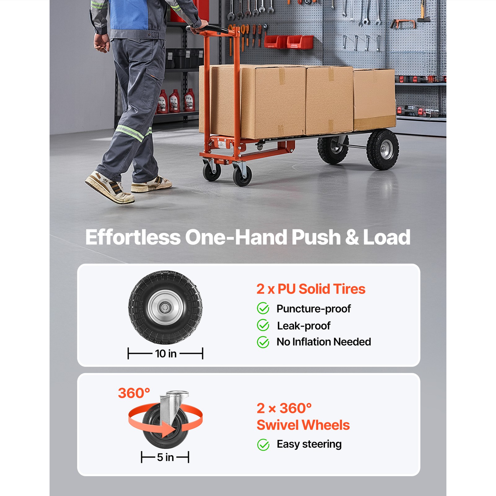 Uimoso 4-in-1 Aluminum Hand Truck, 1000 lbs Capacity, Convertible Dolly