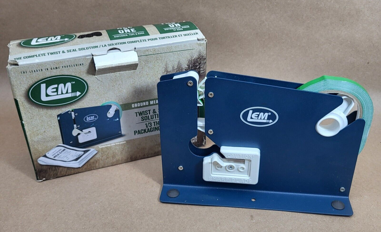 LEM Products Ground Meat Packaging System Twist & Seal Solution - Blue