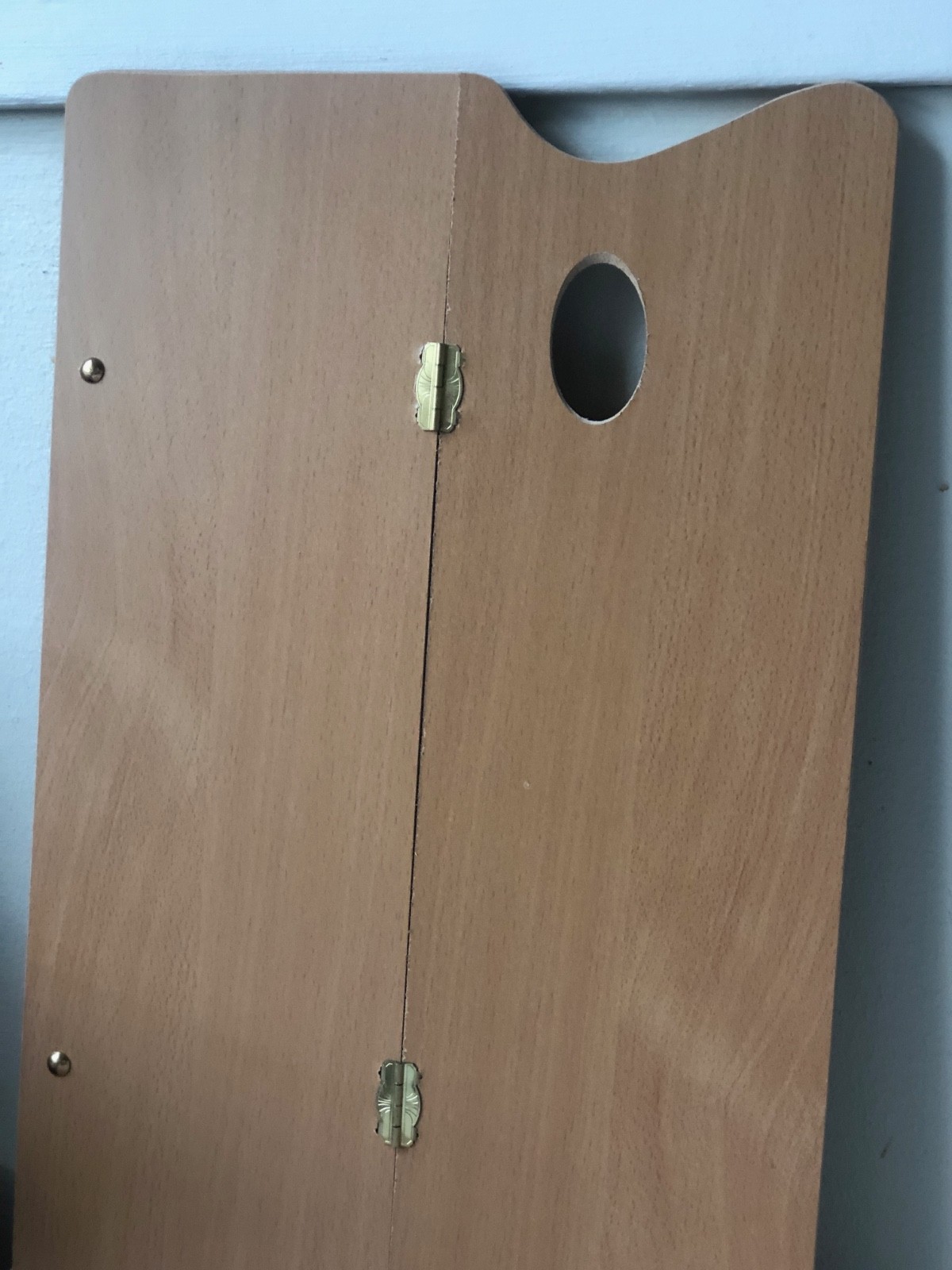 Foldable Wooden Oil Painting Artist Palette, Hinged, Travel Art Palette