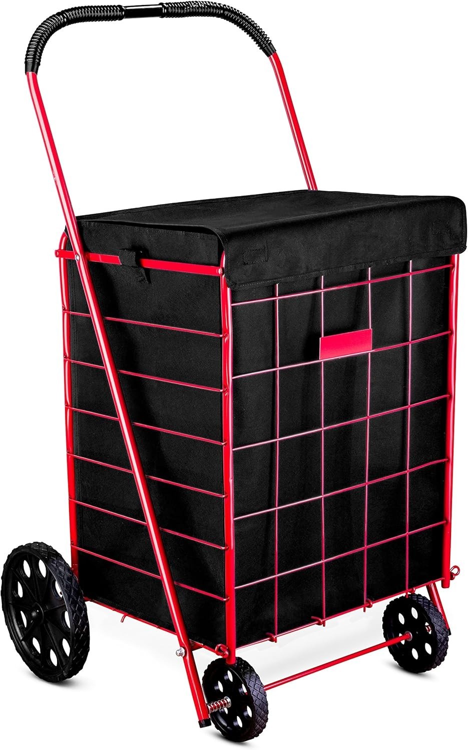 Folding Grocery Basket Cart Shopping Wheel Large Utility Laundry18"X15"X24"BAG