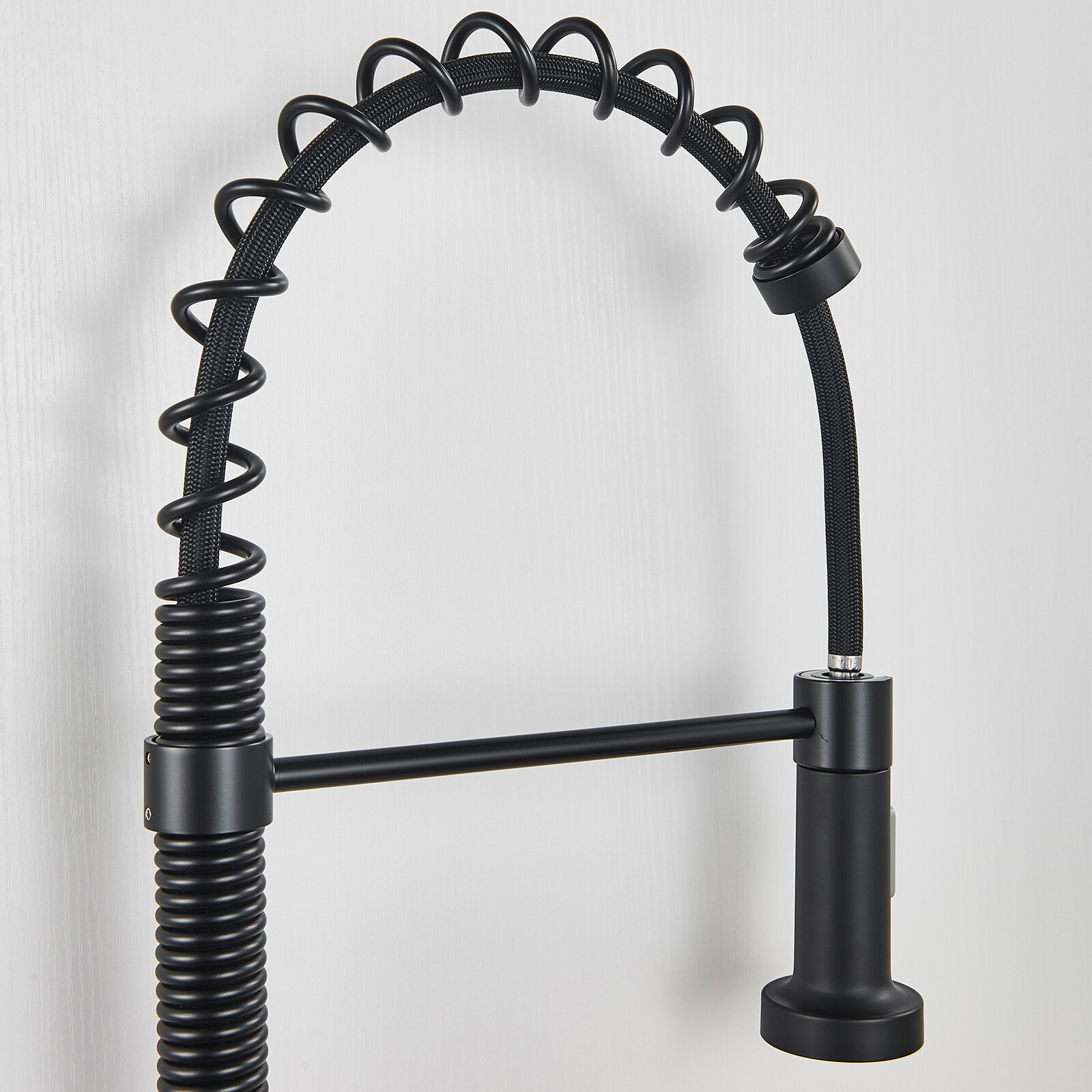 Matte Black Kitchen Faucet Sink Pull Down Sprayer Swivel Mixer Tap Single Handle