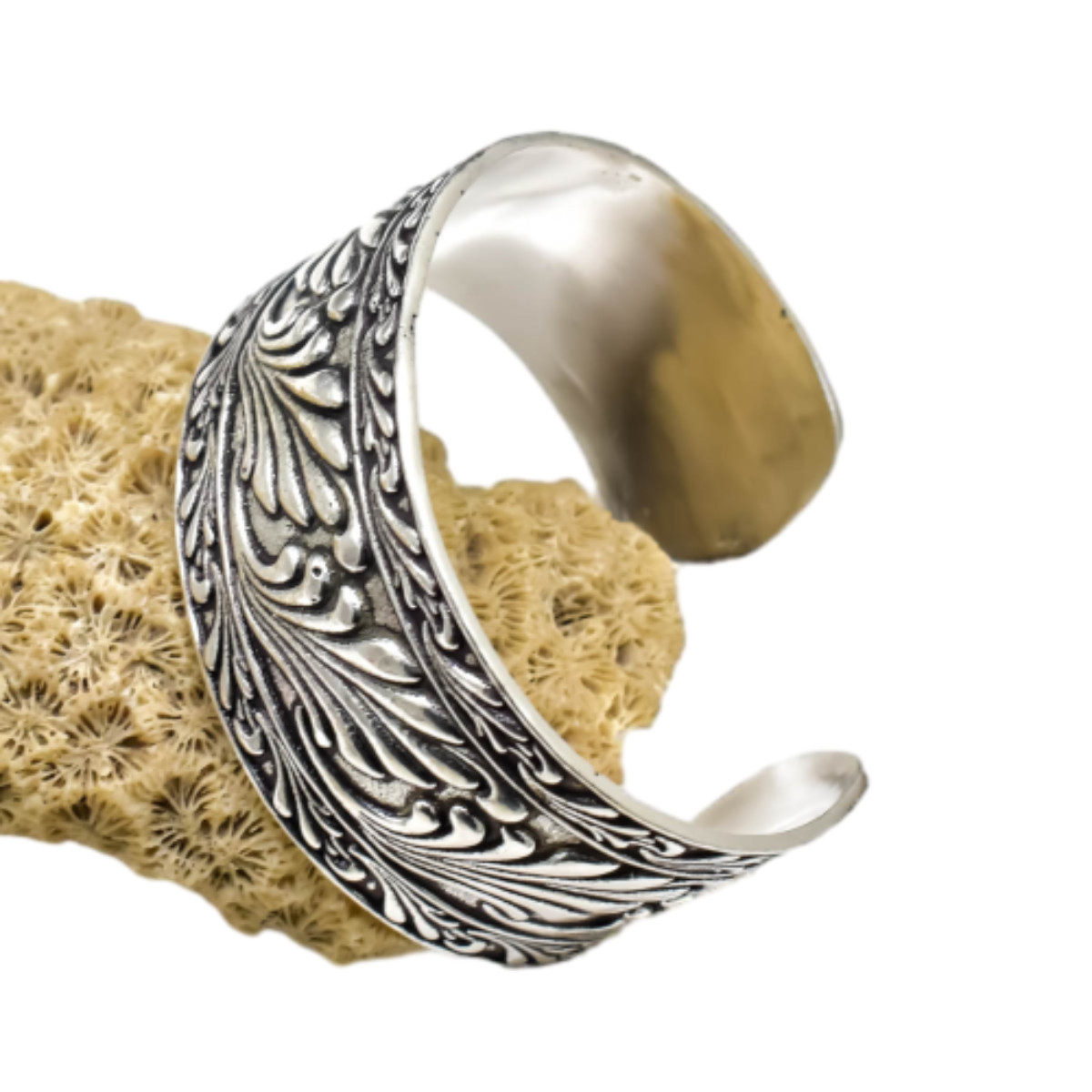 Handmade Vintage Sterling Silver Cuff Bangle – Adjustable 925 Silver Bracelet