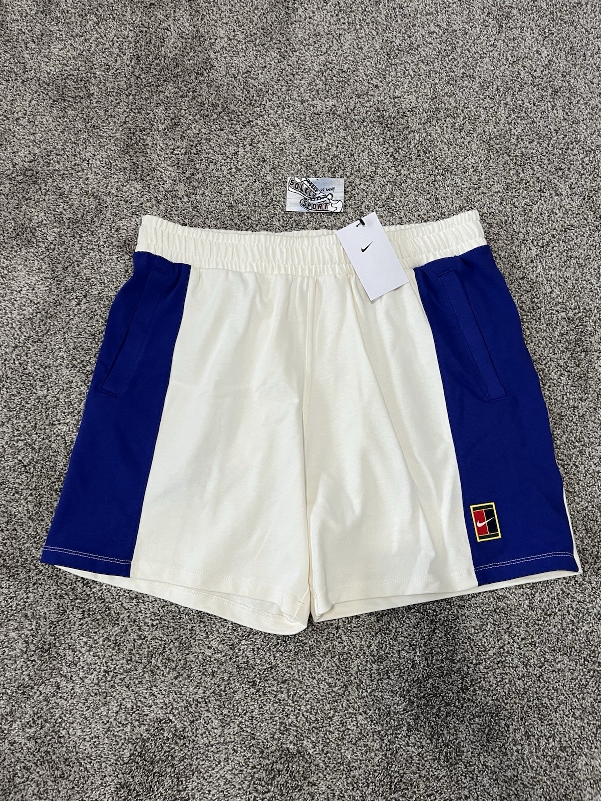 New Nike Court Heritage Tennis Shorts Pale Ivory Fleece Rafa FZ6951 Mens Large L