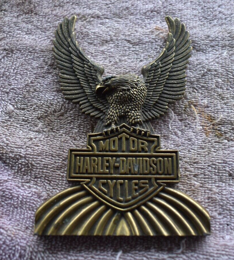 Vintage Harley-Davidson FXR 1970-80s Eagle Bar & Shield Sissy Bar Emblem Mount#2