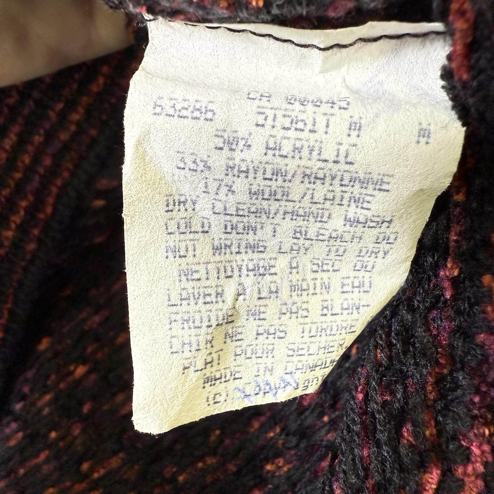 Tundra Sweater Mens M 3D Knit Coogi Style Geometric Grandpacore Cabincore Cosby