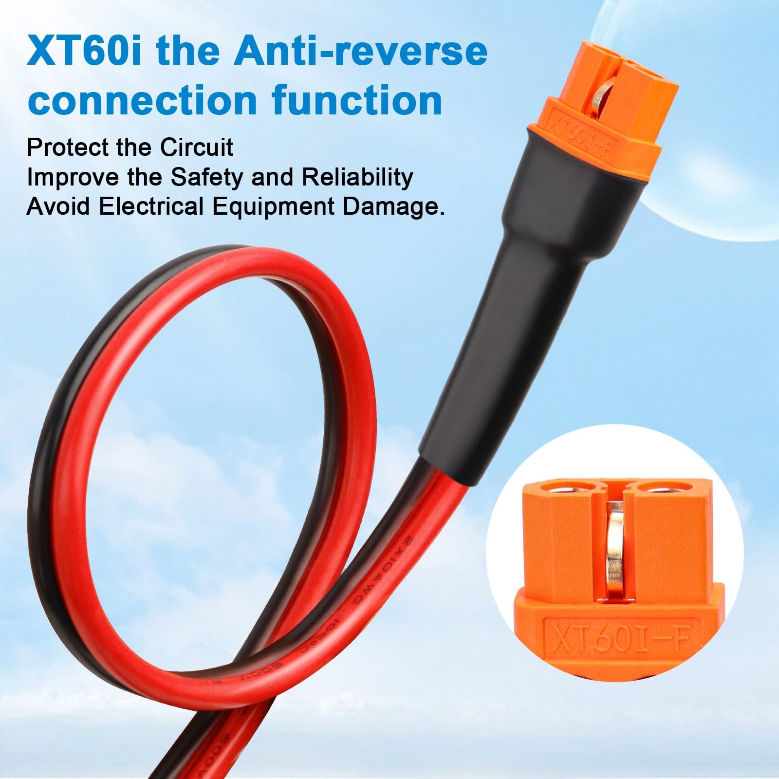 MOOKEERF XT60i to XT60 Extension Cable 10AWG 20FT Female