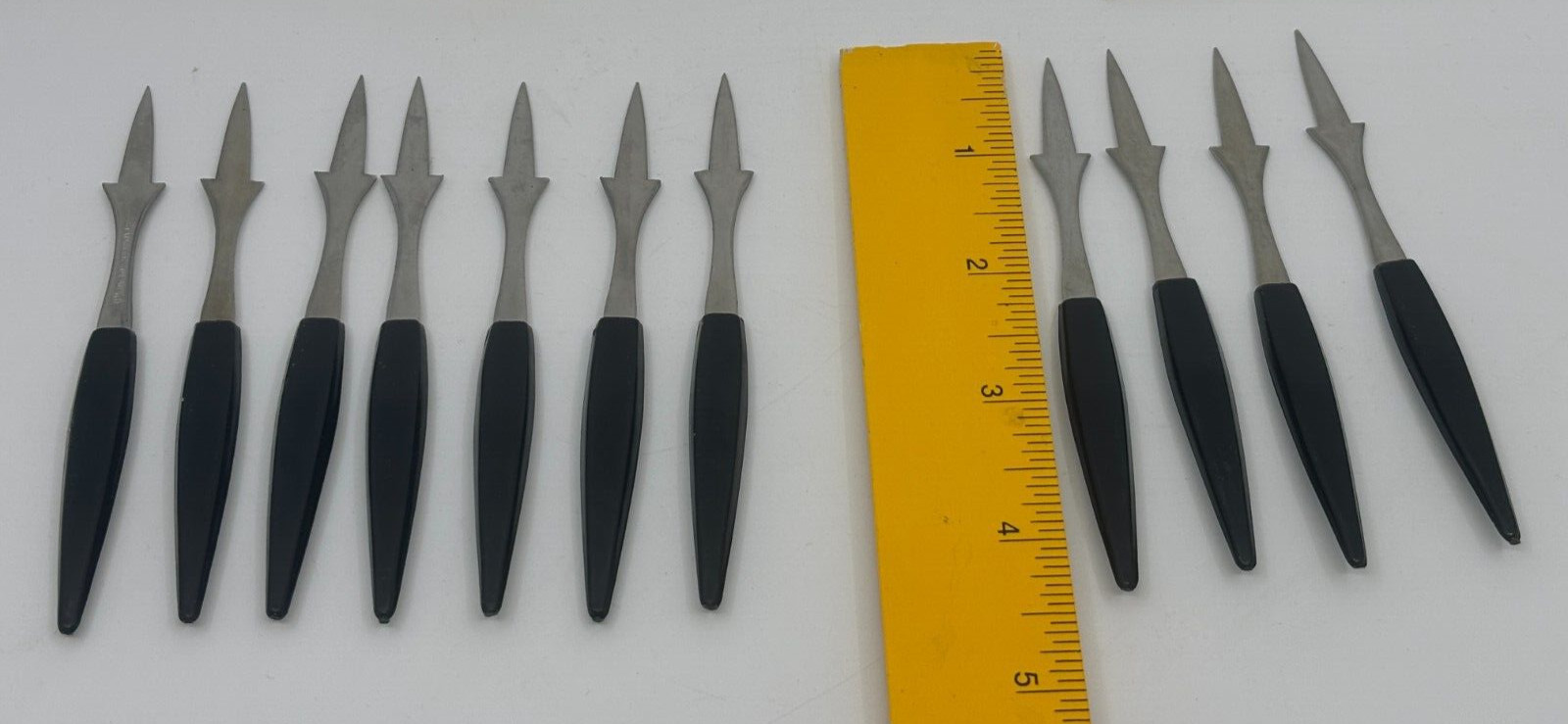 Lot of 11 Vintage Cocktail Hors D'oeuvres Appetizer Forks Picks Stainless Japan