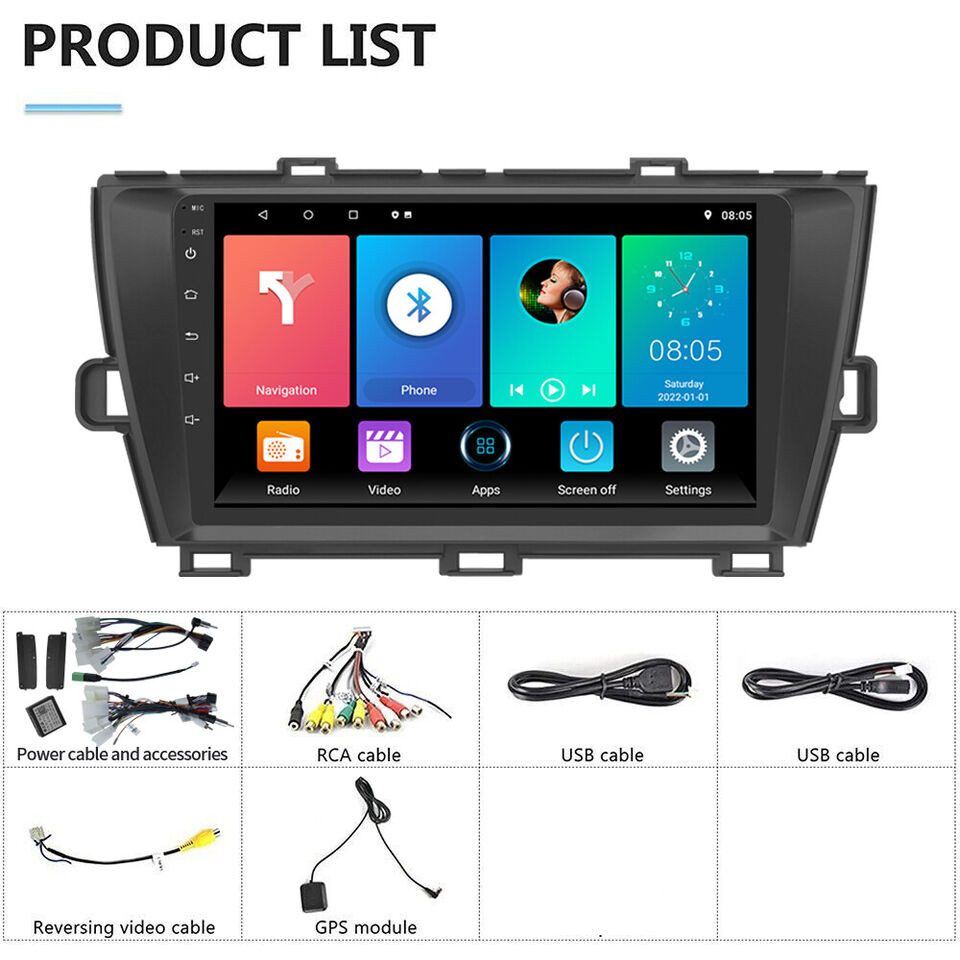 9in 64GB For Toyota Prius 2010-2015 Android 13 Carplay Auto Stereo Radio GPS Nav