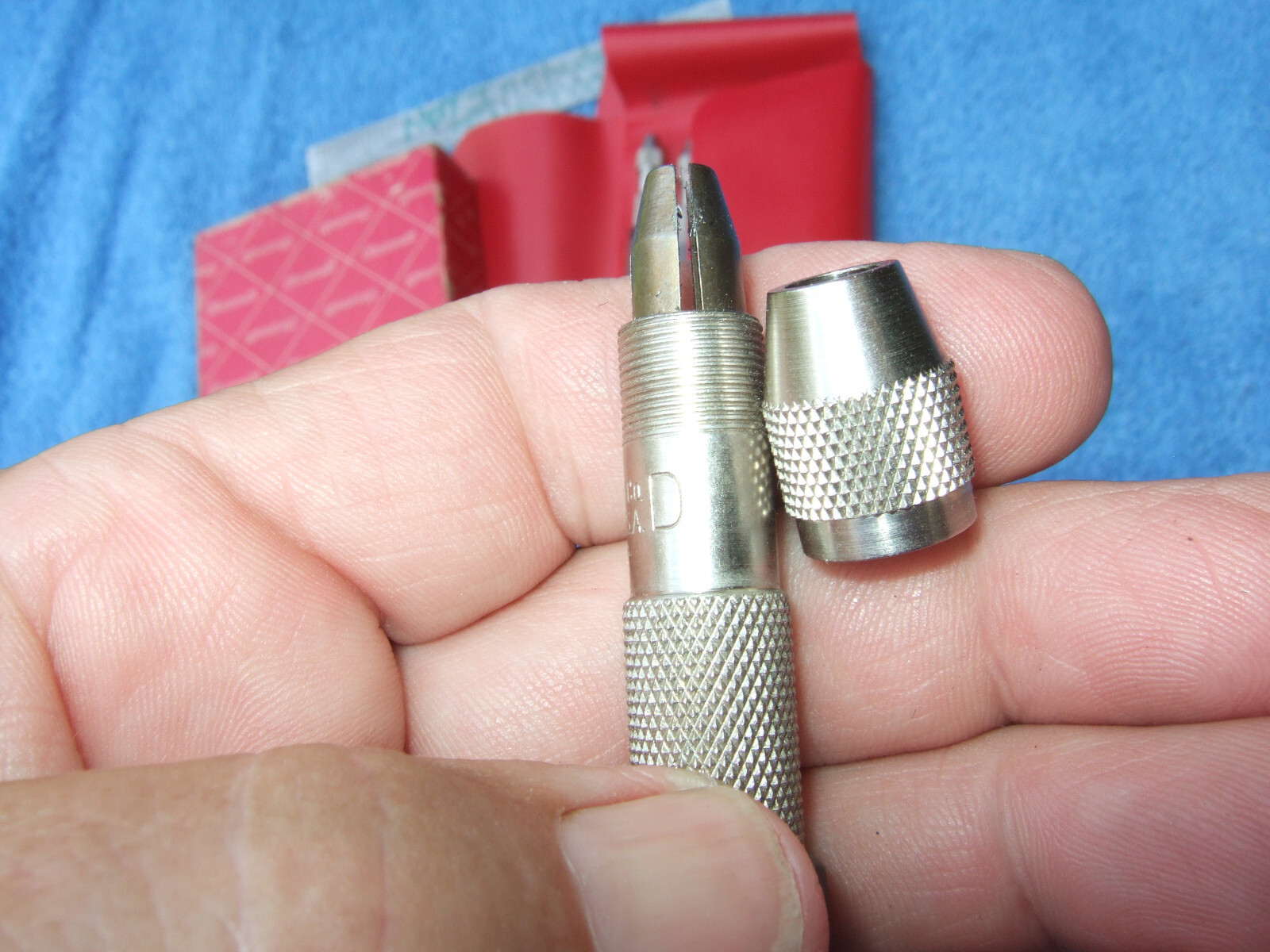 Starrett No S166 Pin Vise Set Vintage USA Octagonal Handle MACHINIST TOOLMAKER 2