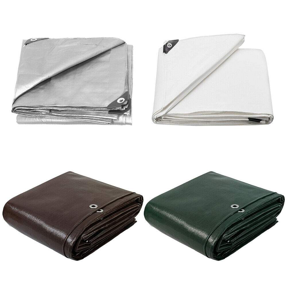 Tarp Cover Tarpaulin Heavy Duty Waterproof Canopy Tent Boat Awning RV Pool Cover