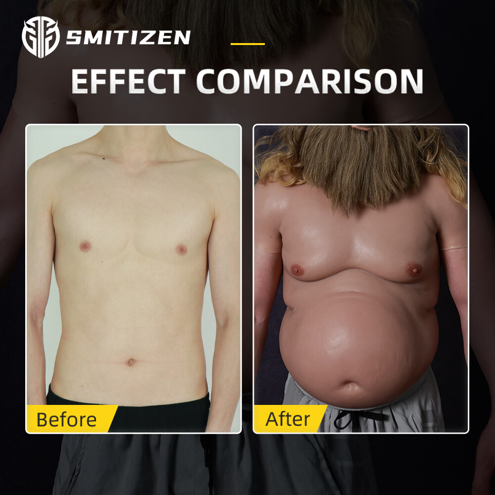 Smitizen Cosplay Costume Silicone Upper Body Suit Fat Beer Belly Fake Belly