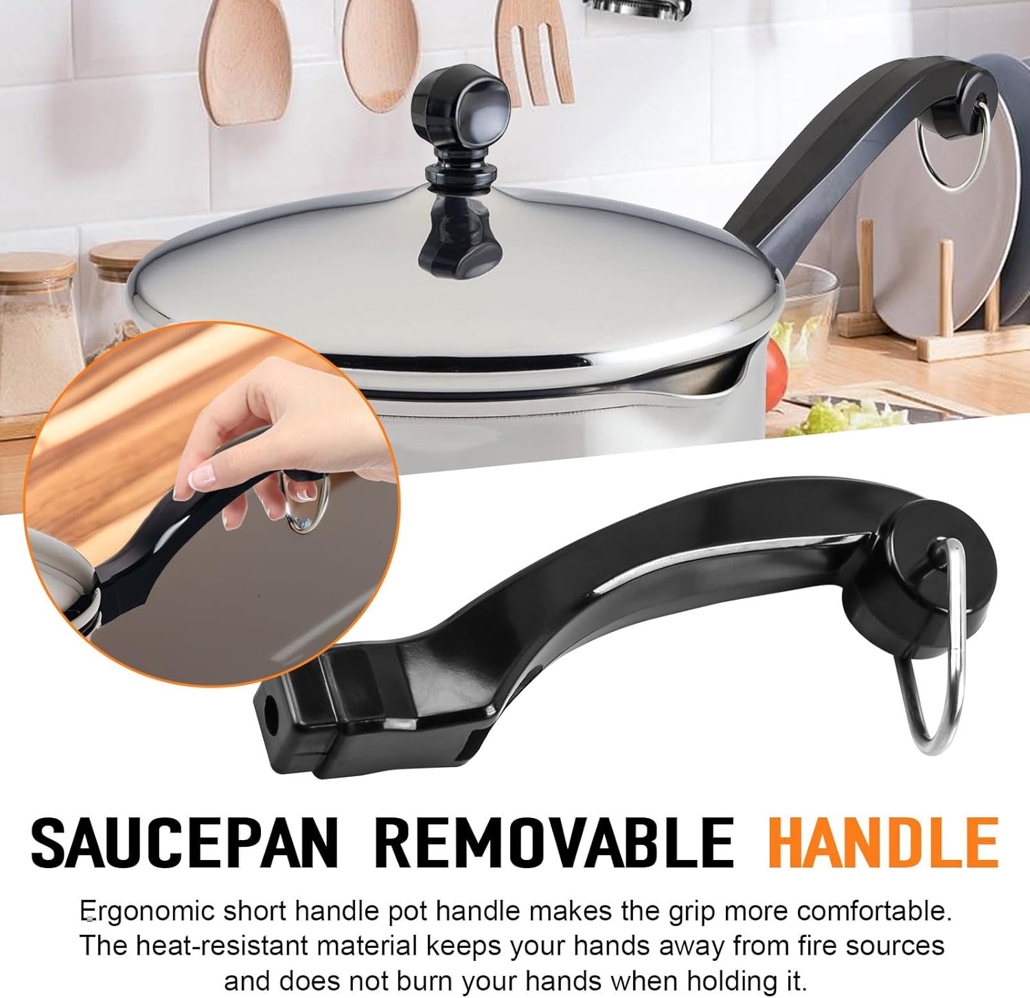 P08-031 SAUCEPAN HANDLE REPLACEMENT (SHORT) FOR FARBERWARE PAN, FOR FARBERW W