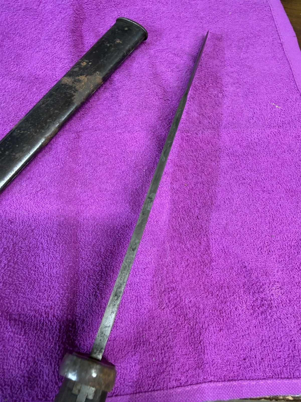 US ARMY PRE WWI US KRAG JORGENSEN BAYONET-DATED 1902-WITH SCABBARD