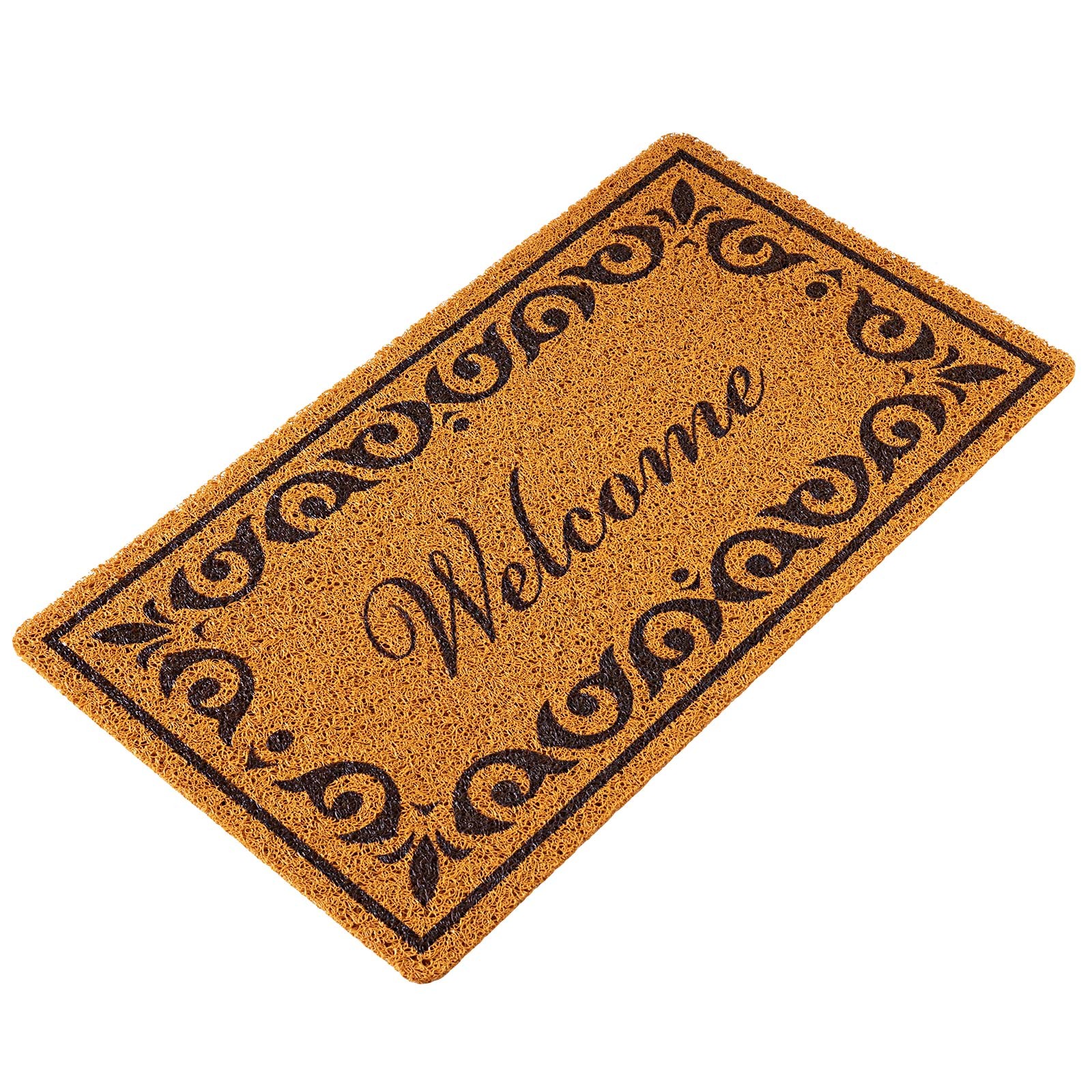 Uimoso Faux Coir Welcome Mat with Non-Slip Backing for Outdoor Entryways