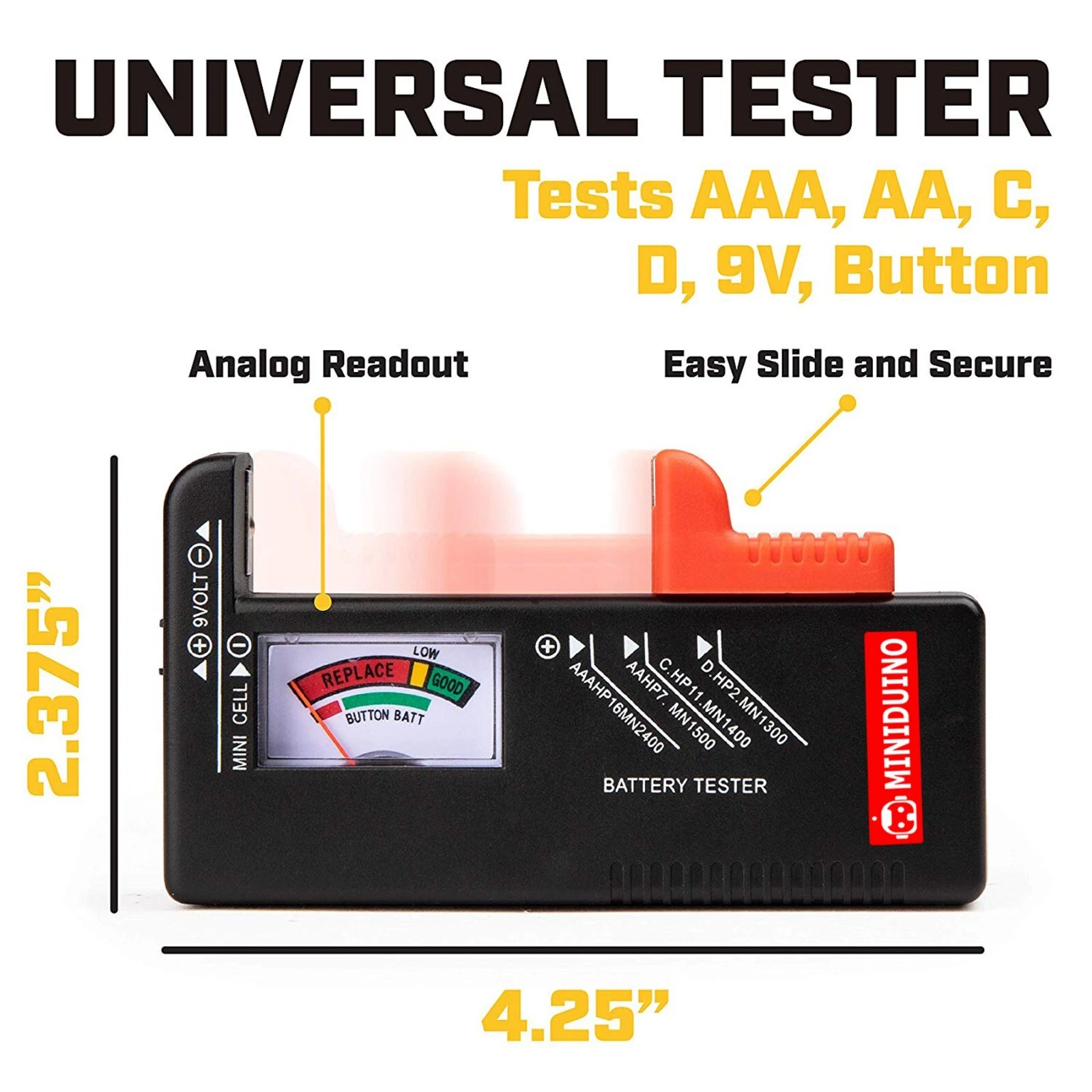 New Battery Tester Universal Volt Checker AAA AA C D 9V & Button Cell