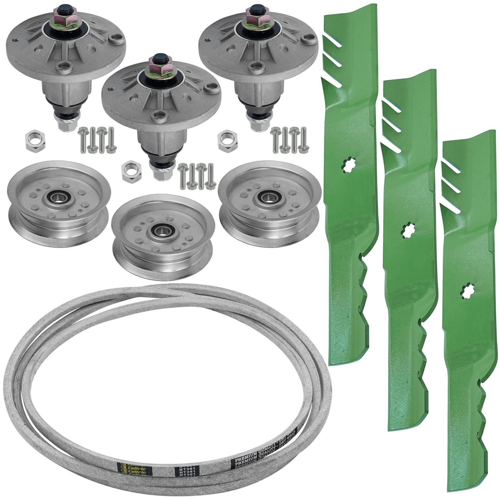 Caltric 54" Deck Spindle Pulley & Belt For John Deere E180 S180 LA150 LA175