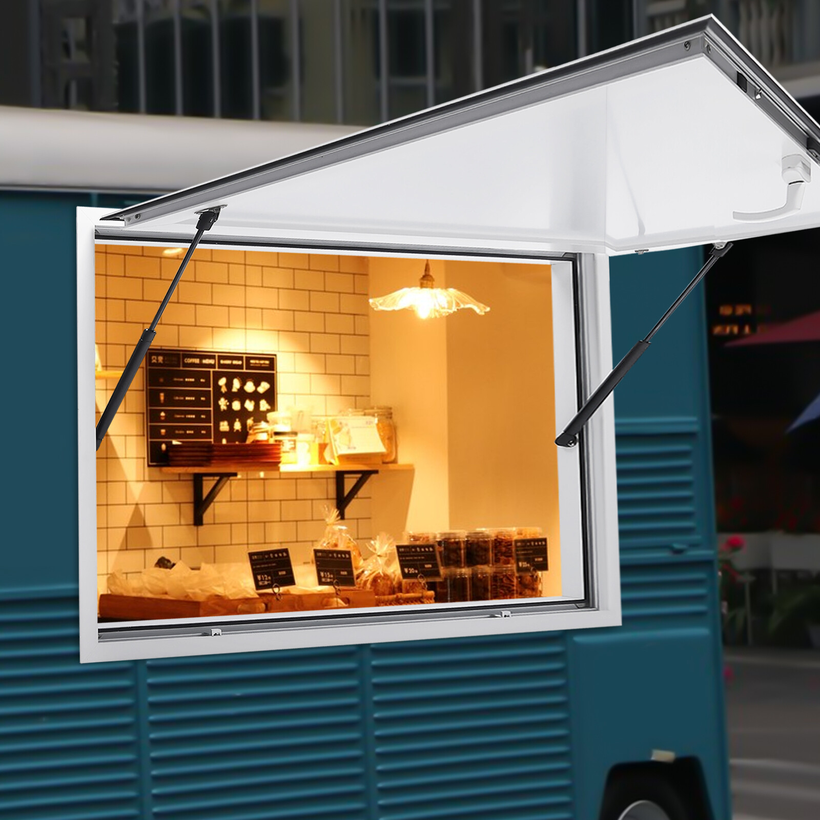 Food Truck Service Door Concession Stand Trailer Serving Window Awning White