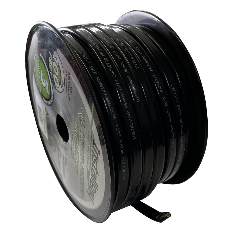 Trailer Light Cable 12-3 Wiring Harness 12 Gauge 3 Wire Jacketed Black - 100 FT