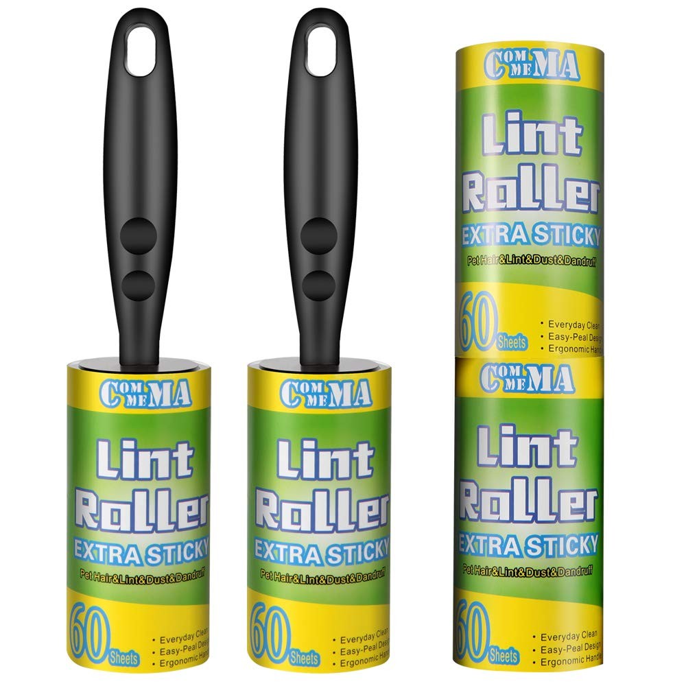 COMMEMA Lint Rollers for Pet Hair Extra Sticky, 6 Piece Set, Green